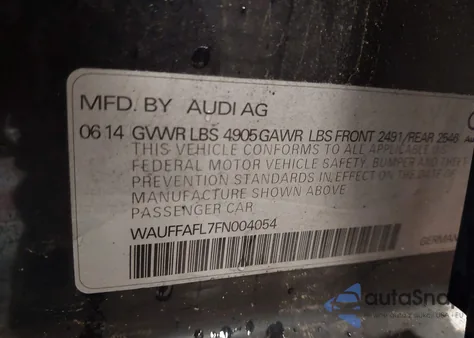 2015 Audi A4 2.0T Premium z USA, uszkodzony, nr VIN WAUFFAFL7FN004054